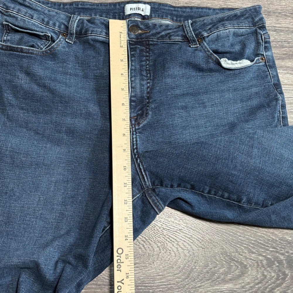 Pistols Arielle Skinny Jeans Medium Wash Moody Blue Ankle Mid Rise 18W 0362 - Picture 7 of 10